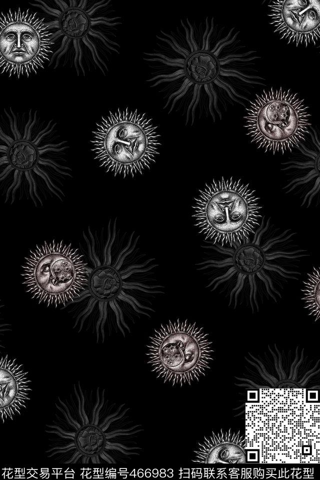 欧式复古太阳休闲风数码印花华亿平台下载（图片编号: 466983） - 瓦栏（Walan）