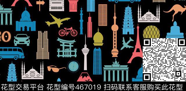 旅行建筑汽车传统印花华亿平台下载（图片编号: 467019） - 瓦栏（Walan）