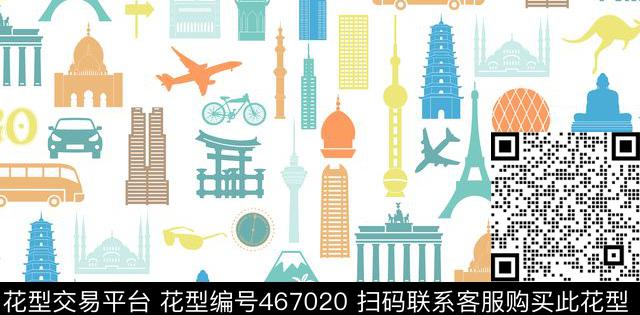 旅行建筑汽车传统印花华亿平台下载（图片编号: 467020） - 瓦栏（Walan）
