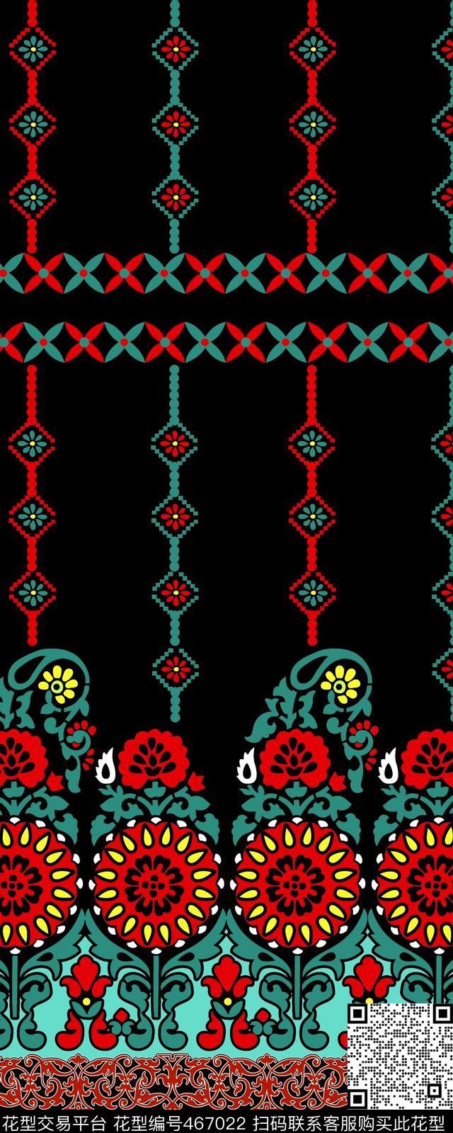 女装定位华亿平台几何火腿纹民族风传统印花华亿平台下载（图片编号: 467022） - 瓦栏（Walan）