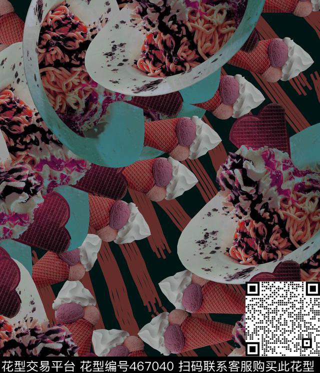 潮流抽象复古数码印花华亿平台下载（图片编号: 467040） - 瓦栏（Walan）