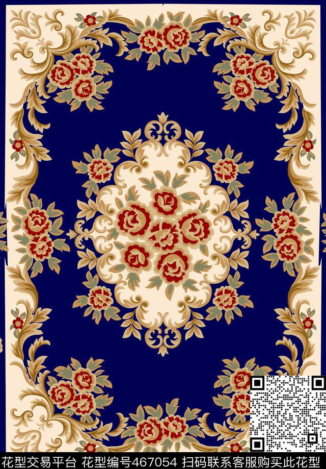 缠枝花卉欧式传统印花华亿平台下载（图片编号: 467054） - 瓦栏（Walan）