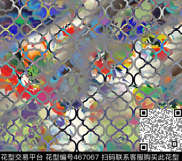 面料花卉抽像数码印花华亿平台下载（图片编号: 467067） - 瓦栏（Walan）
