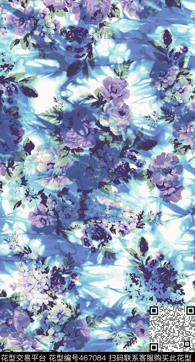 花卉民族数码印花华亿平台下载（图片编号: 467084） - 瓦栏（Walan）