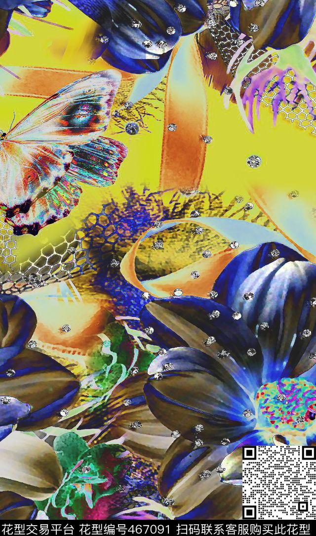 波西米亚热带花卉时尚数码印花华亿平台下载（图片编号: 467091） - 瓦栏（Walan）