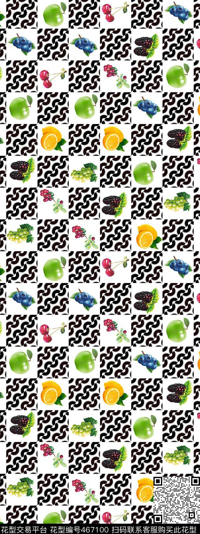 夏日水果派对清凉数码印花华亿平台下载（图片编号: 467100） - 瓦栏（Walan）