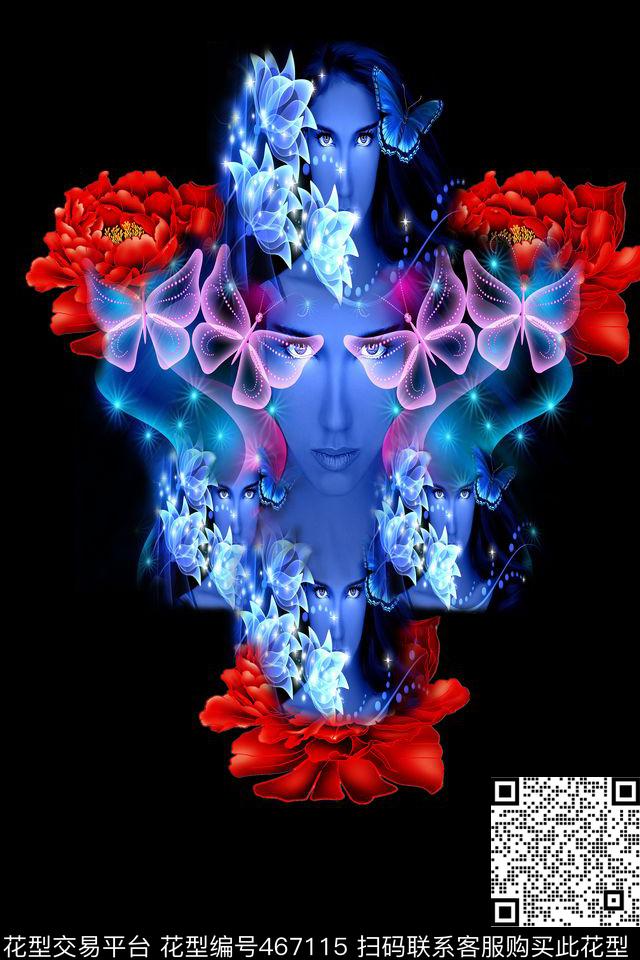 服装女神休闲数码印花华亿平台下载（图片编号: 467115） - 瓦栏（Walan）