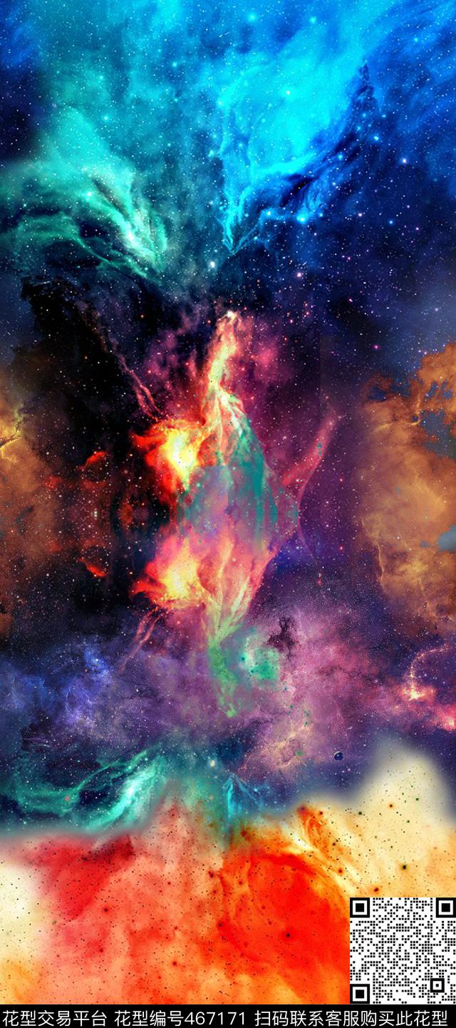 抽象丝巾星空数码印花华亿平台下载（图片编号: 467171） - 瓦栏（Walan）