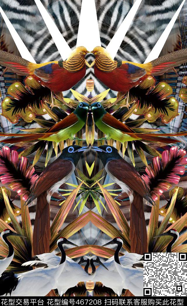 潮流时尚大牌定位动物纹数码印花华亿平台下载（图片编号: 467208） - 瓦栏（Walan）