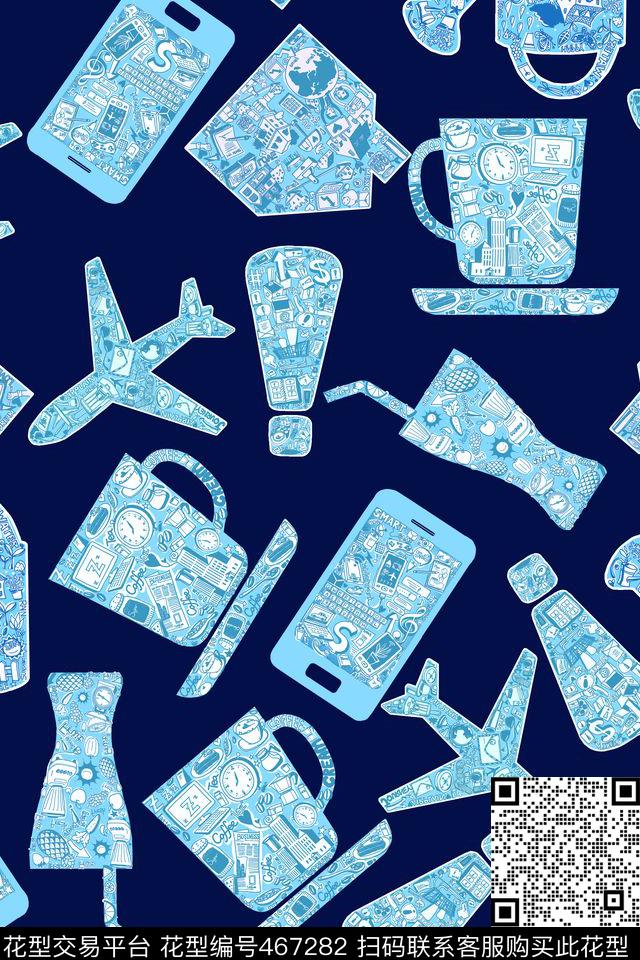 生活元素飞机杯子传统印花华亿平台下载（图片编号: 467282） - 瓦栏（Walan）