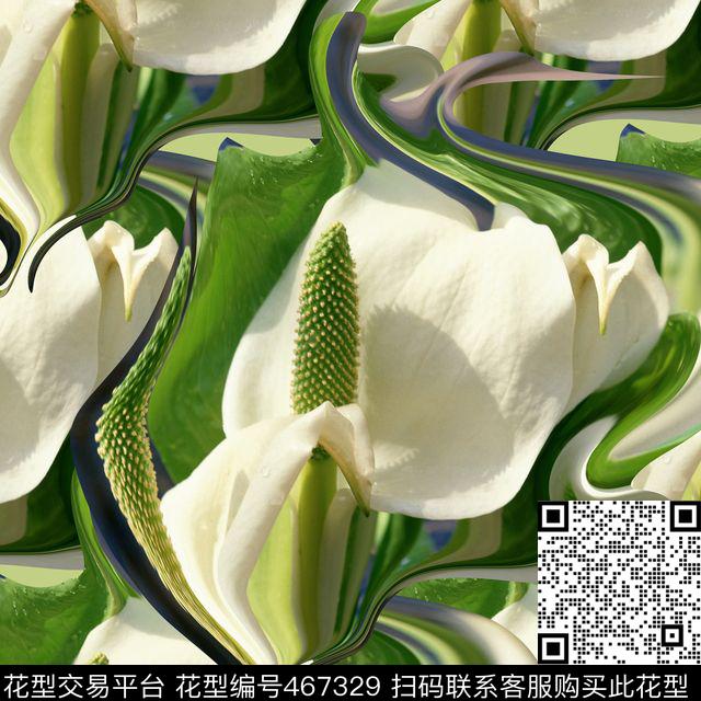 复古花朵解构数码印花华亿平台下载（图片编号: 467329） - 瓦栏（Walan）