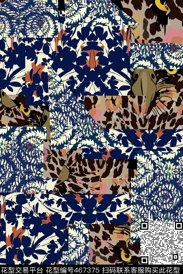 民族几何动物数码印花华亿平台下载（图片编号: 467375） - 瓦栏（Walan）