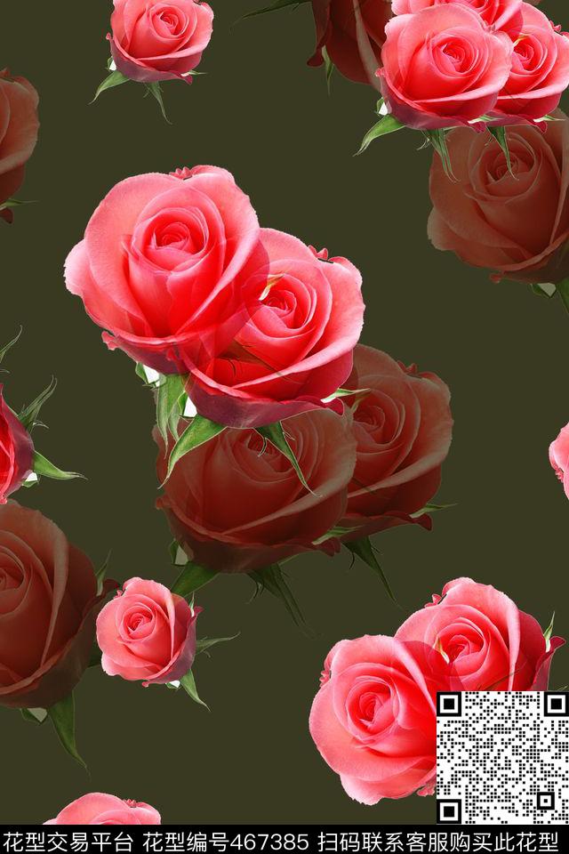 衬衫玫瑰男女装数码印花华亿平台下载（图片编号: 467385） - 瓦栏（Walan）