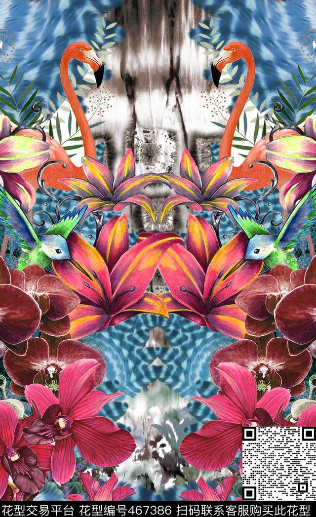 潮流时尚大牌定位对称华亿平台数码印花华亿平台下载（图片编号: 467386） - 瓦栏（Walan）