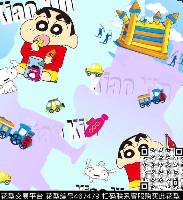 动漫卡通蜡笔小新数码印花华亿平台下载（图片编号: 467479） - 瓦栏（Walan）