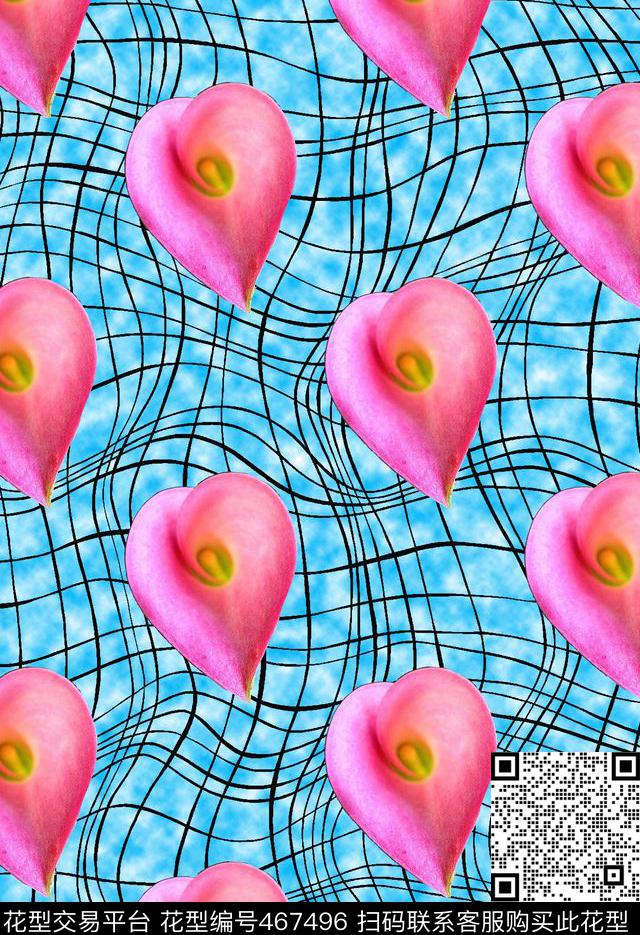 抽象家纺马蹄莲花数码印花华亿平台下载（图片编号: 467496） - 瓦栏（Walan）