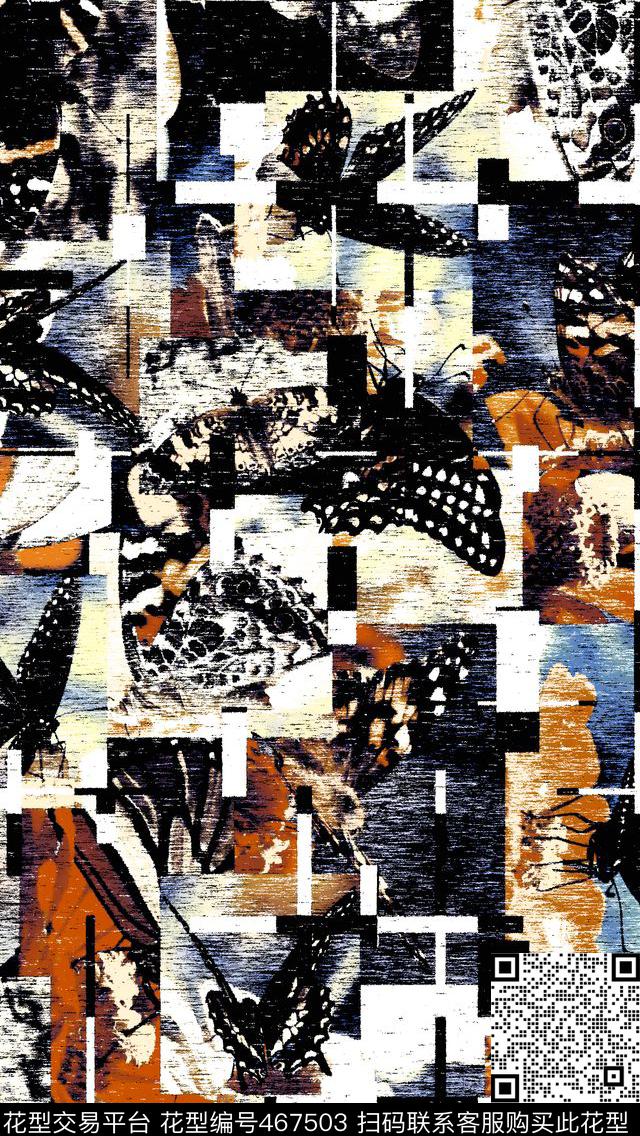 自然版画效果数码印花华亿平台下载（图片编号: 467503） - 瓦栏（Walan）