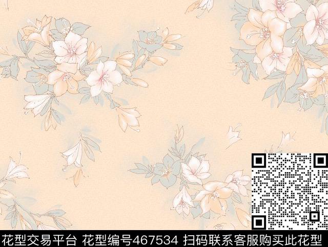 花卉肌理纹时尚数码印花华亿平台下载（图片编号: 467534） - 瓦栏（Walan）