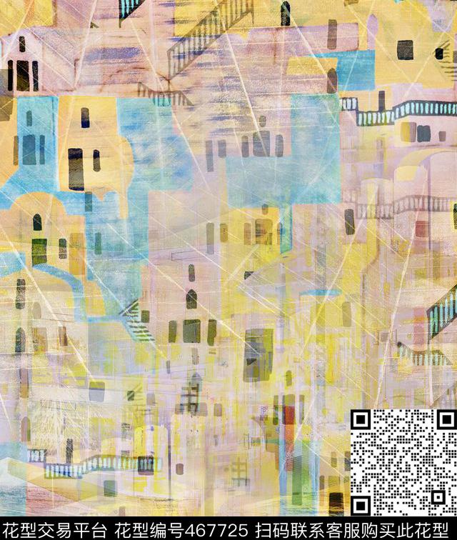 仿古房子步步高升数码印花华亿平台下载（图片编号: 467725） - 瓦栏（Walan）