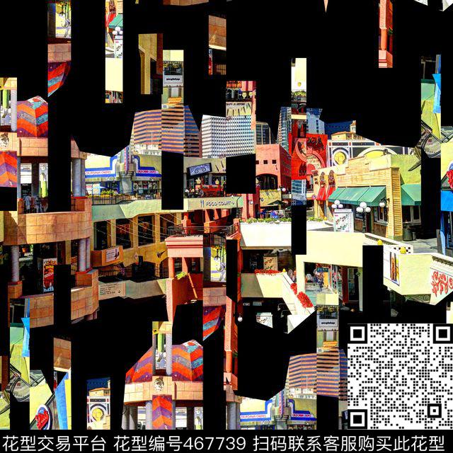 潮流城市风景数码印花华亿平台下载（图片编号: 467739） - 瓦栏（Walan）