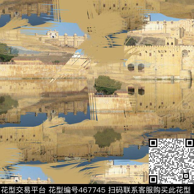潮流风景复古数码印花华亿平台下载（图片编号: 467745） - 瓦栏（Walan）