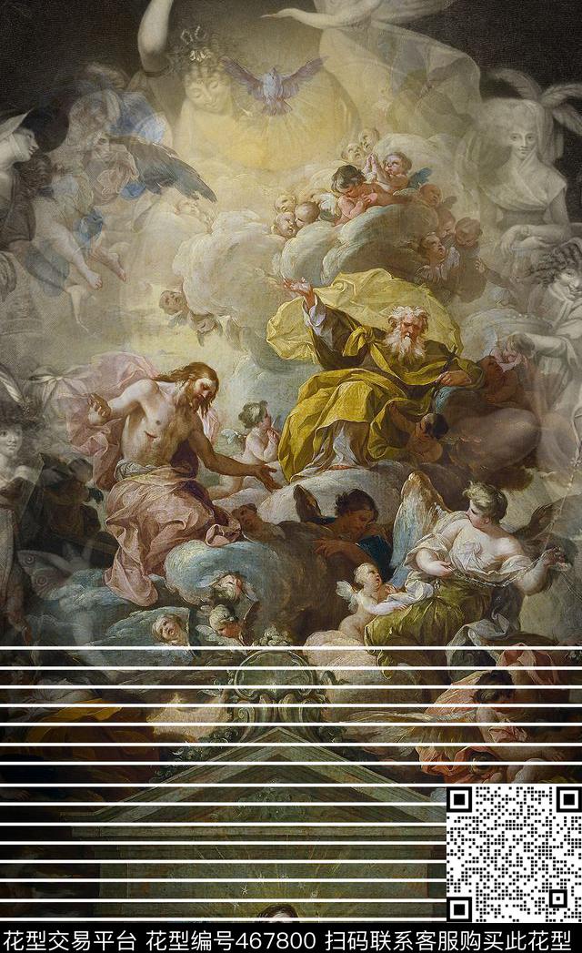 男女装时尚定位中世纪油画数码印花华亿平台下载（图片编号: 467800） - 瓦栏（Walan）