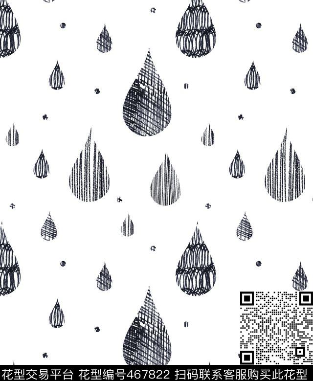 波点雨滴数码印花华亿平台下载（图片编号: 467822） - 瓦栏（Walan）