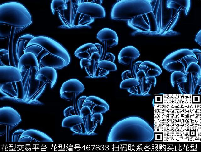 动物纹深海夜光海底植物数码印花华亿平台下载（图片编号: 467833） - 瓦栏（Walan）