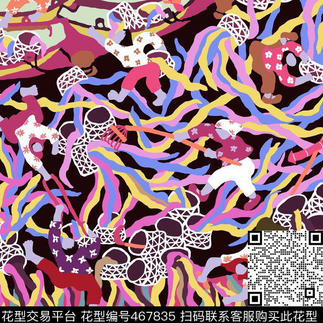 民俗风色彩丰富数码印花华亿平台下载（图片编号: 467835） - 瓦栏（Walan）