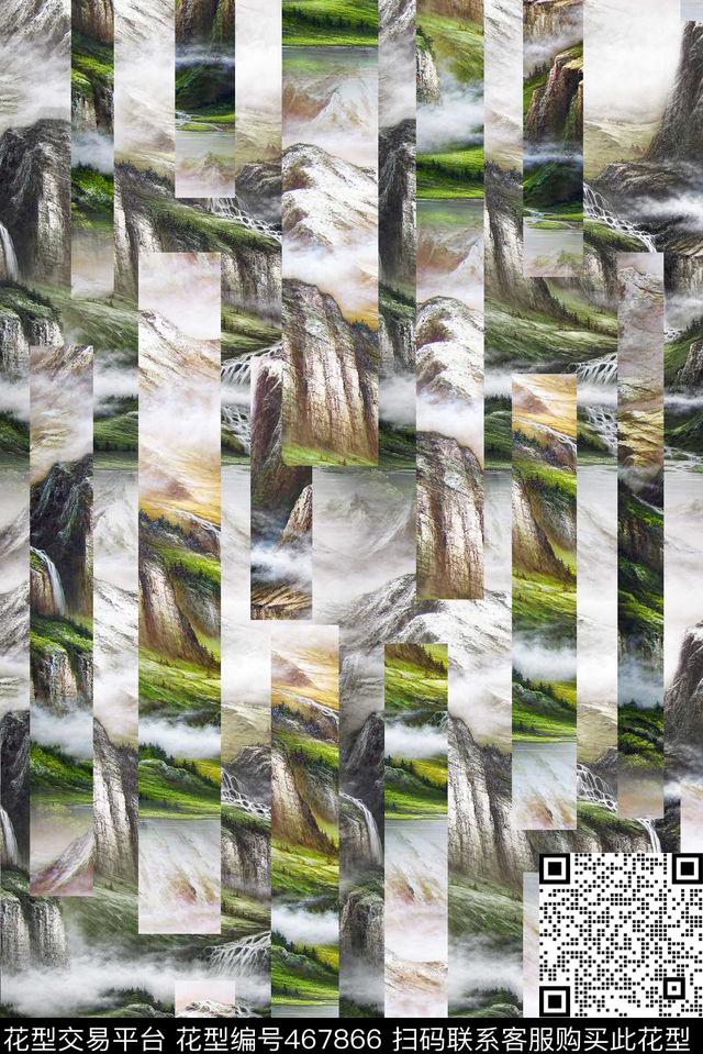 解构风景条纹男装裤子羽绒服卫衣T桖女装数码印花华亿平台下载（图片编号: 467866） - 瓦栏（Walan）