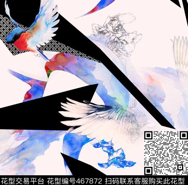 水彩仙鹤插画、水彩、油画花鸟其他数码印花华亿平台下载（图片编号: 467872） - 瓦栏（Walan）