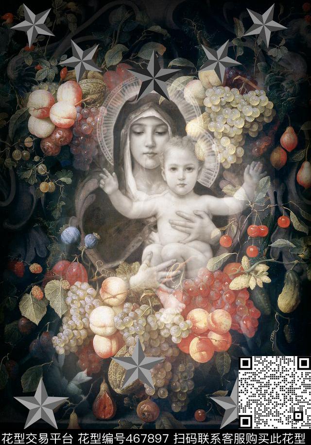 潮流时尚定位圣母秋冬数码印花华亿平台下载（图片编号: 467897） - 瓦栏（Walan）