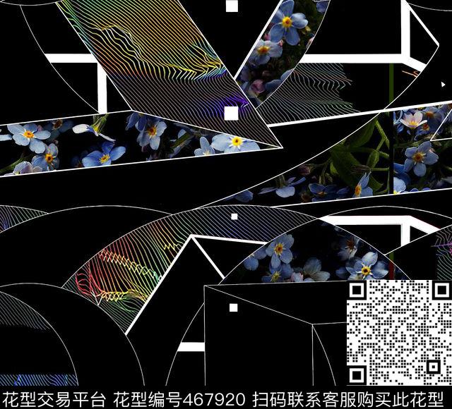 抽象图案几何几何花卉数码印花华亿平台下载（图片编号: 467920） - 瓦栏（Walan）