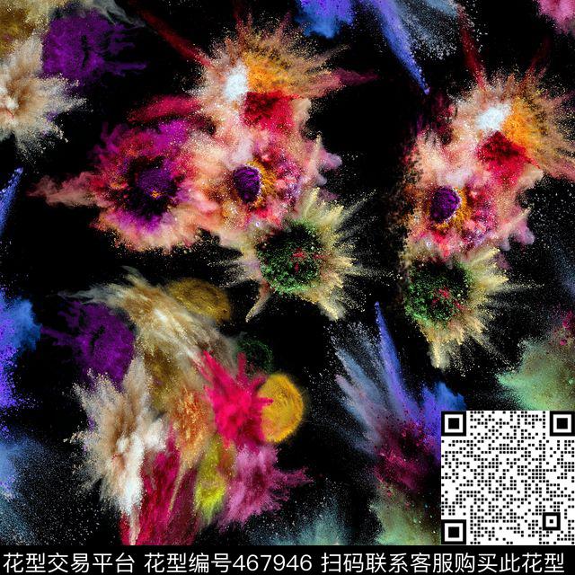 抽象色彩喷溅彩色放射粒子数码印花华亿平台下载（图片编号: 467946） - 瓦栏（Walan）