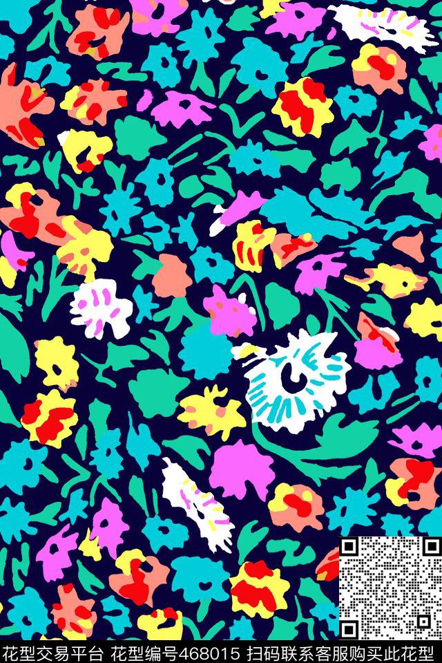 抽象几何小碎花时尚清新女装传统印花华亿平台下载（图片编号: 468015） - 瓦栏（Walan）