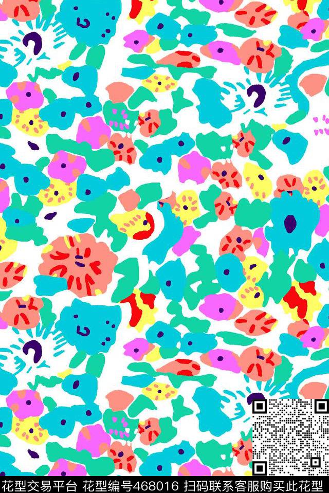 抽象几何小碎花时尚清新女装传统印花华亿平台下载（图片编号: 468016） - 瓦栏（Walan）
