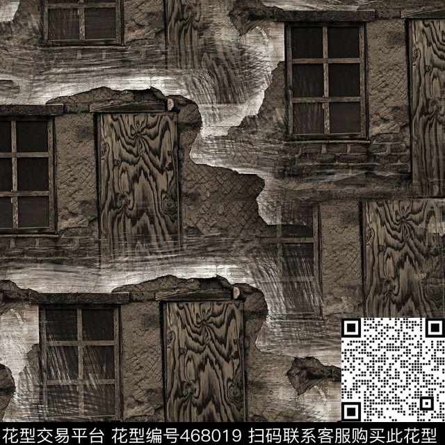 复古木纹肌理数码印花华亿平台下载（图片编号: 468019） - 瓦栏（Walan）