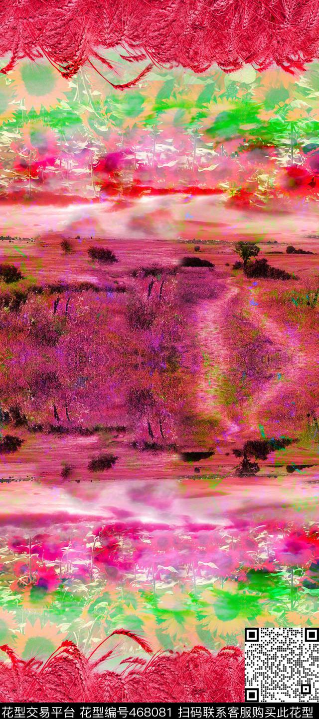 抽象丝巾照片数码印花华亿平台下载（图片编号: 468081） - 瓦栏（Walan）