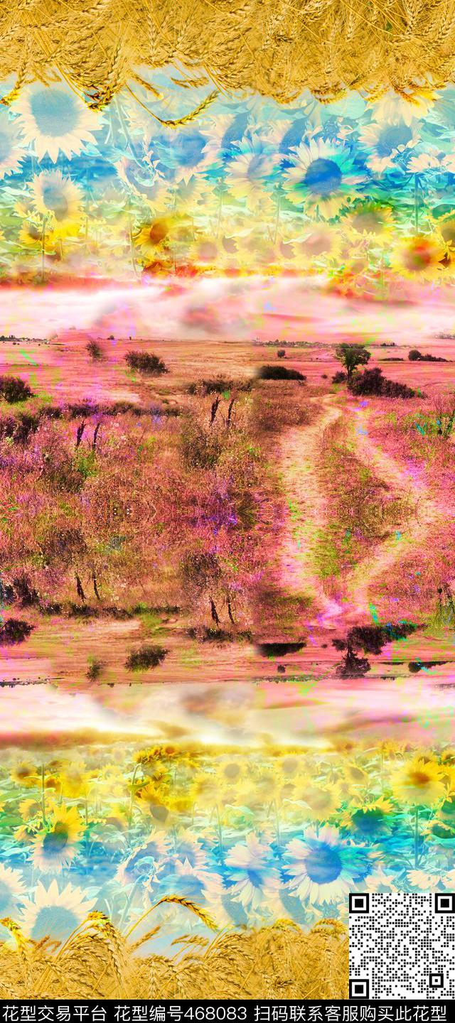 抽象照片丝巾数码印花华亿平台下载（图片编号: 468083） - 瓦栏（Walan）