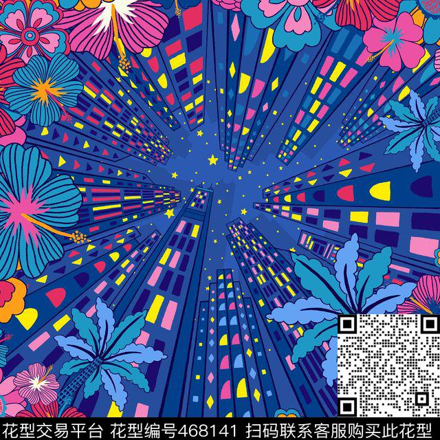 建筑时尚丝巾数码印花华亿平台下载（图片编号: 468141） - 瓦栏（Walan）