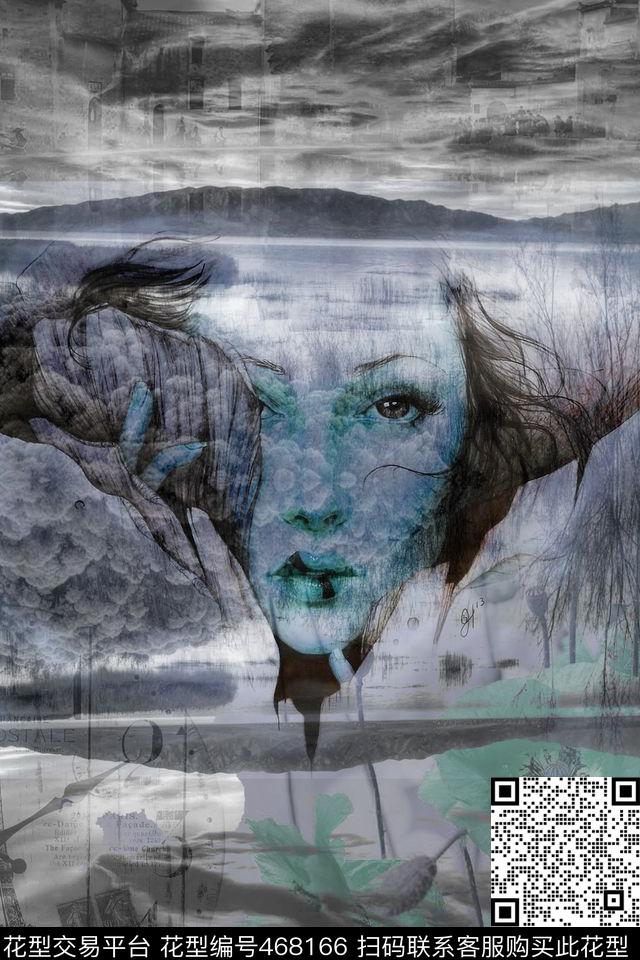 插画魔女T恤数码印花华亿平台下载（图片编号: 468166） - 瓦栏（Walan）