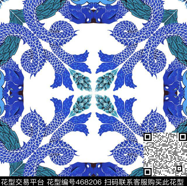 欧式花纹宫廷风数码印花华亿平台下载（图片编号: 468206） - 瓦栏（Walan）