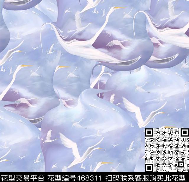 潮流翅膀抽象数码印花华亿平台下载（图片编号: 468311） - 瓦栏（Walan）