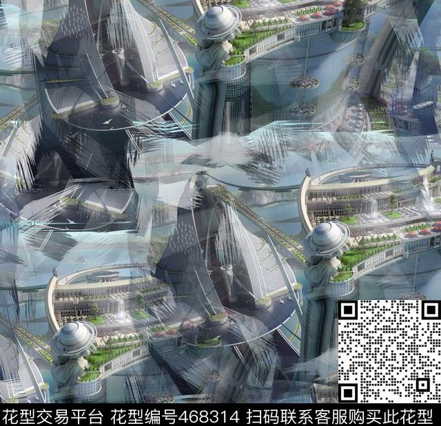 潮流抽象夹克华亿平台数码印花华亿平台下载（图片编号: 468314） - 瓦栏（Walan）