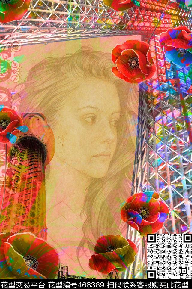 美人虞美人塔数码印花华亿平台下载（图片编号: 468369） - 瓦栏（Walan）