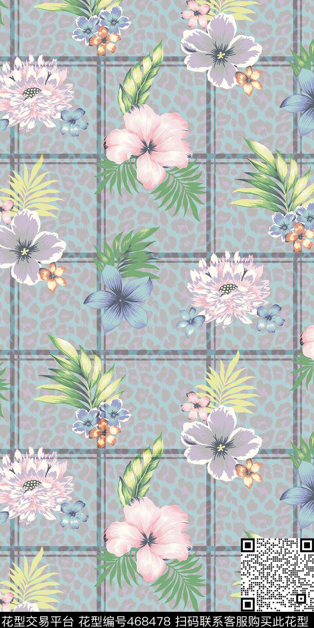 布匹印花花朵花蕾花瓣花卉数码印花华亿平台下载（图片编号: 468478） - 瓦栏（Walan）