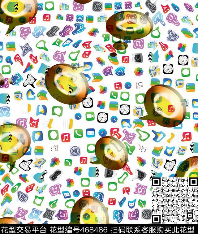 几何女装趣味手机标志数码印花华亿平台下载（图片编号: 468486） - 瓦栏（Walan）