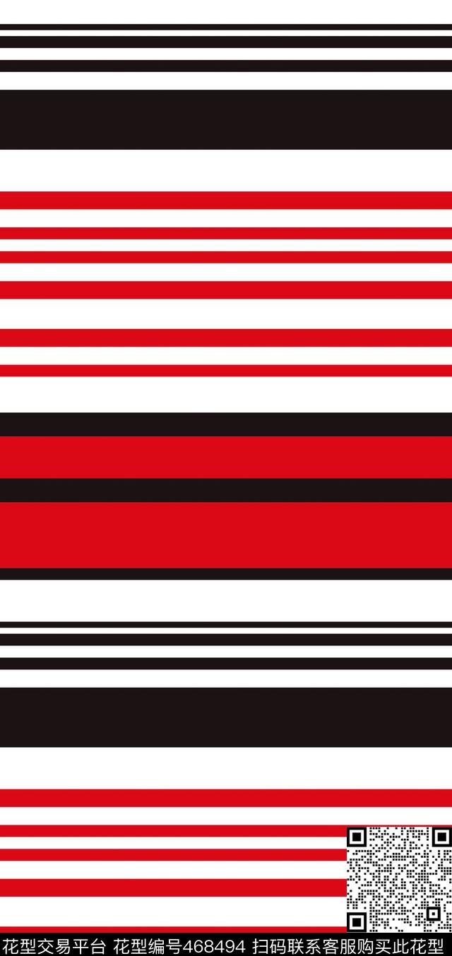 彩色条纹大小条纹黑红条纹传统印花华亿平台下载（图片编号: 468494） - 瓦栏（Walan）