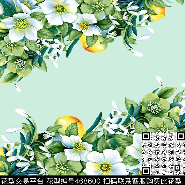 清新花卉花卉小清新数码印花华亿平台下载（图片编号: 468600） - 瓦栏（Walan）