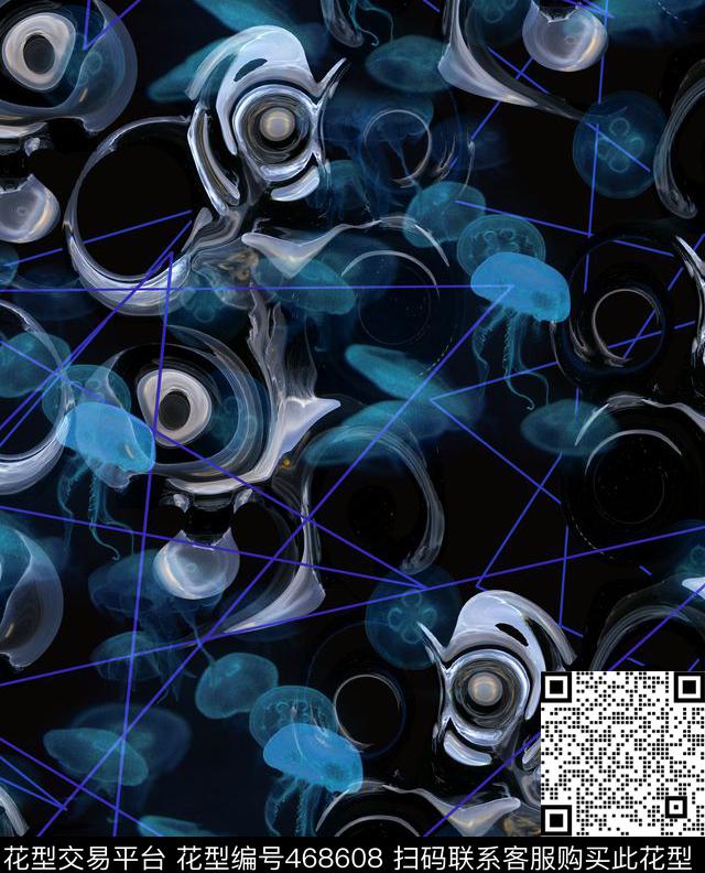 潮流抽象复古数码印花华亿平台下载（图片编号: 468608） - 瓦栏（Walan）